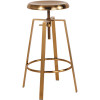 Carnegy Avenue 35 in. Adjustable Height Gold Bar Stool