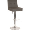 Carnegy Avenue 34 in. Adjustable Height Gray Leather Bar Stool Carnegy Avenue 34 in. Adjustable Height Gray Leather Bar Stool
