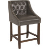 Carnegy Avenue 24 in. Dark Gray Leather Bar Stool Carnegy Avenue 24 in. Dark Gray Leather Bar Stool