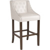 Carnegy Avenue 28 in. White Leather Bar Stool Carnegy Avenue 28 in. White Leather Bar Stool