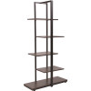 Carnegy Avenue 59.5 in. Driftwood Metal 5-shelf Standard Bookcase with Open Back