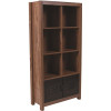 Carnegy Avenue 59.5 in. Crosscut Oak Wood 7-shelf Standard Bookcase with Doors