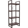 Carnegy Avenue 62 in. Charcoal/Black Metal 4-shelf Standard Bookcase with Open Back