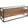 Carnegy Avenue 49 in. Rustic Large Rectangle Glass Coffee Table with Drawers