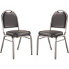 National Public Seating 9200-Series Midnight Blue Seat/Silver Vein Frame Premium Vinyl Upholstered Stack Chair (Pack of 2)