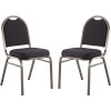 National Public Seating 9200-Series Midnight Blue Seat/Silver Vein Frame Premium Fabric Upholstered Stack Chair (Pack of 2)