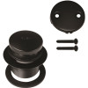 Westbrass 1-1/2 in. NPSM Coarse Thread Tip-Toe Bathtub Drain Plug with 2-Hole Overflow Faceplate, Matte Black