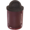 Everest 32 Gal. Burgundy Trash Receptacle with Plastic Dome Top