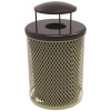 Everest 55 Gal. Beige Trash Receptacle with Rain Bonnet