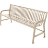 Plaza 8 ft. Beige Steel Strap Bench with Back