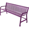 Plaza 8 ft. Purple Steel Strap Bench with Back