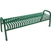 Plaza 4 ft. Green Steel Strap Bench without Back