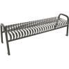 Plaza 6 ft. Dark Grey Steel Strap Bench without Back
