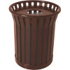 Plaza 36 Gal. Brown Steel Strap Trash Receptacle with Flat Top Plaza 36 Gal. Brown Steel Strap Trash Receptacle with Flat Top