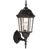 1-Light Small Textured Black Outdoor Wall Lantern Sconce with Clear Beveled Glass 1-Light Small Textured Black Outdoor Wall Lantern Sconce with Clear Beveled Glass