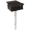 280 sq. in. Rotating Flip-Back Commercial Pedestal Grill with Utility Shelf with In-Ground Mount Post in Black