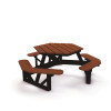 Hex 6 ft. Brown Recycled Plastic Picnic Table