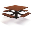 T-Table 4 ft. Brown Surface Mount Square Recycled Plastic Picnic Table