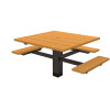 T-Table 4 ft. Cedar In-Ground Mount ADA Square Recycled Plastic Picnic Table