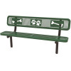 Green In-Ground Mount Paw & Bone Bench