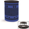 Blue Paw and Bone Trash Receptacle with Rain Bonnet
