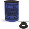 Blue Paw and Bone Trash Receptacle with Ash Urn