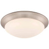 11 in. 120-Watt Equivalent Brushed Nickel 2700K CCT LED Ceiling Light Flush Mount with Frosted White Glass Shade