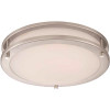 Hampton Bay Flaxmere 12 in. Brushed Nickel Dimmable LED Flush Mount Ceiling Light with Frosted White Glass Shade