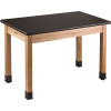 National Public Seating 24 in. x 48 in. x 30 in. Black Multipurpose Table High Pressure Laminate Top, Solid Wood Legs