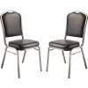National Public Seating 9300-Series Midnight Blue Deluxe Vinyl Upholstered Stack Chair (2-Pack)