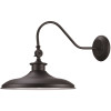 Globe Electric Hawke 1-Light Outdoor Indoor Wall Sconce, Matte Black, White Interior Shade
