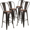 Carnegy Avenue 30.25 in. Black-Antique Gold Bar Stool (4-Pack) Carnegy Avenue 30.25 in. Black-Antique Gold Bar Stool (4-Pack)