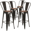 Carnegy Avenue 30.25 in. Black Bar Stool (4-Pack) Carnegy Avenue 30.25 in. Black Bar Stool (4-Pack)