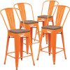 Carnegy Avenue 24.25 in. Orange Bar Stool (4-Pack)
