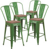 Carnegy Avenue 24.25 in. Green Bar Stool (4-Pack) Carnegy Avenue 24.25 in. Green Bar Stool (4-Pack)
