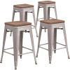 Carnegy Avenue 24 in. Silver Bar Stool (4-Pack)