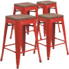 Carnegy Avenue 24 in. Red Bar Stool (4-Pack) Carnegy Avenue 24 in. Red Bar Stool (4-Pack)