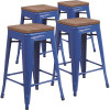 Carnegy Avenue 24 in. Blue Bar Stool (4-Pack) Carnegy Avenue 24 in. Blue Bar Stool (4-Pack)