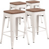 Carnegy Avenue 24 in. White Bar Stool (4-Pack)