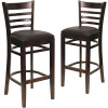 Carnegy Avenue 31 in. Black Vinyl Seat/Walnut Wood Frame Bar Stool - 2 pack Carnegy Avenue 31 in. Black Vinyl Seat/Walnut Wood Frame Bar Stool - 2 pack