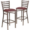 Carnegy Avenue 30 in. Burgundy Vinyl Seat/Clear Coated Metal Frame Bar Stool (2-pack) Carnegy Avenue 30 in. Burgundy Vinyl Seat/Clear Coated Metal Frame Bar Stool (2-pack)