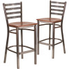 Carnegy Avenue 28.75 in. Cherry Wood Seat/Clear Coated Metal Frame Bar Stool (2-pack)