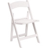Carnegy Avenue White Vinyl Seat with Resin Frame Folding Chair (Set of 2)