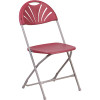 Carnegy Avenue Burgundy Plastic Seat with Metal Frame Folding Chair (Set of 2)