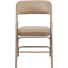 Carnegy Avenue Beige Vinyl/Beige Frame Metal Folding Chair (2-Pack)