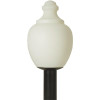 LiteCo Acorn White Outdoor with Black Post Top Fitter