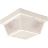 8.25 in. 1-Light White Square Outdoor Ceiling Flush Mount Fixture