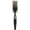 SmartStock Series-W Heavy-Weight Black, Disposable Polypropylene Wrapped Plastic Forks & Sporks, Black (960 per Case)