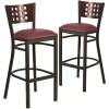 Carnegy Avenue 32 in. Mahogany Wood Back/Burgundy Vinyl Seat/Black Metal Frame Bar Stool (Set of 2) Carnegy Avenue 32 in. Mahogany Wood Back/Burgundy Vinyl Seat/Black Metal Frame Bar Stool (Set of 2)