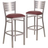 Carnegy Avenue 29 in. Burgundy Vinyl Seat/Silver Frame Bar Stool (Set of 2) Carnegy Avenue 29 in. Burgundy Vinyl Seat/Silver Frame Bar Stool (Set of 2)